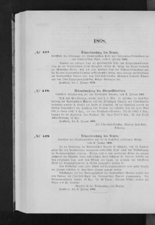 Bekanntmachung des Senats, betreffend das Bundesgesetzblatt und die demselben verkündeten Gesetze, vom 3. Januar 1868.