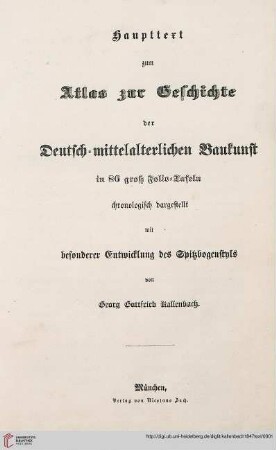 Haupttext: Atlas zur Geschichte der deutsch-mittelalterlichen Baukunst
