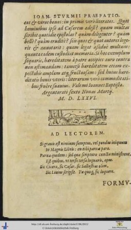 Ad Lectorem