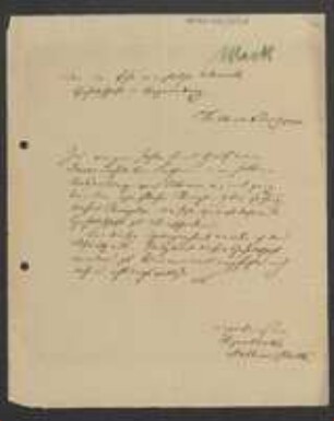 Brief von Mathias Mack an Regensburgische Botanische Gesellschaft
