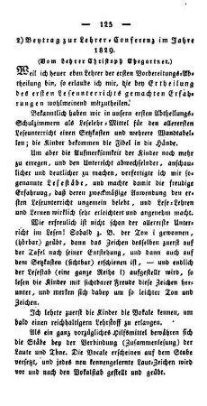 Beytrag zur Lehrer-Conferenz im Jahre 1829