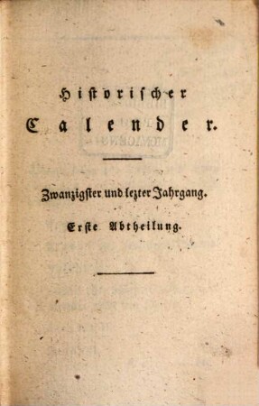 Historischer Calender. 1814, 1814