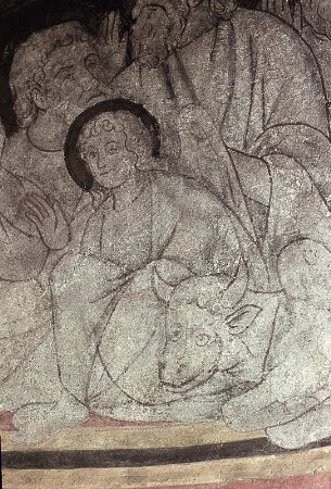 Christus in der Mandorla, umgeben von Aposteln, den Evangelisten und dem heiligen Clemens
