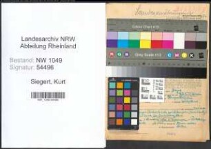 Entnazifizierung Kurt Siegert , geb. 17.01.1904 (Foerster)
