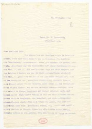 Brief an Ludwig Rottenberg : 21.09.1915