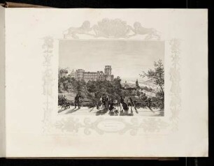 Heidelberg, Schloss, Stadt und Alte Brücke von Osten