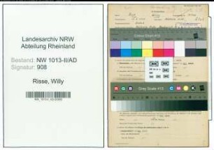 Entnazifizierung Willy Risse , geb. 13.09.1911 (Malermeister)