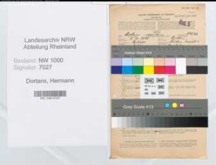 Entnazifizierung Hermann Dortans, geb. 06.10.1898 (Metzger)