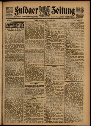 Zweite Ausgabe vom Montag, den 25. Mai 1903.