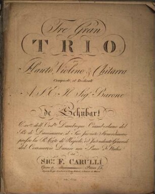 Tre gran trio per flauto, violino & chitarra : Opera 9