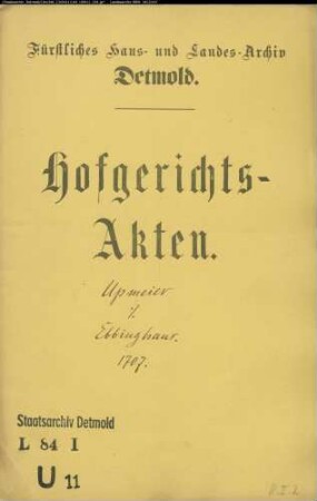 Upmeyer, Tönies gegen Christoph Ebbinghaus - Schuldforderung