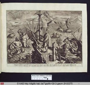 Amerigo Vespucci auf seinem Schiff.