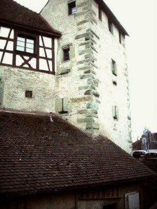 Stadtbefestigung-Turm an Stettener Straße-Ansicht von Nordosten mit Bossierung und Schießscharten