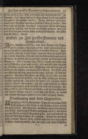 Gebeth zur Zeit grossen Donners und Ungewitters.