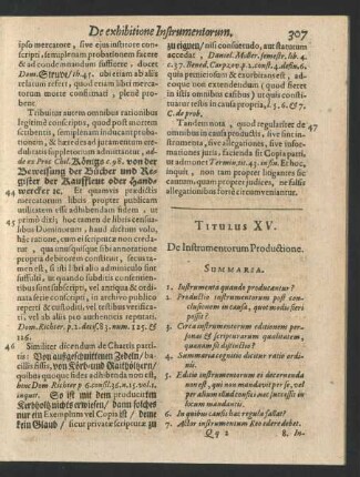 Titulus XV. De Instrumentorum Productione.