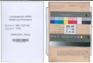 Entnazifizierung Aloys Gathmann , geb. 03.08.1900 (Angestellter)