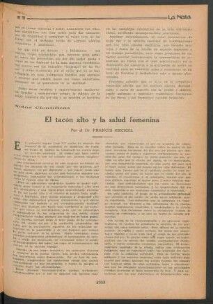 Notas científicas : El tacón alto y la salud femenina