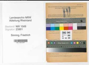 Entnazifizierung Friedrich Sinning , geb. 23.04.1898 (Beamter)