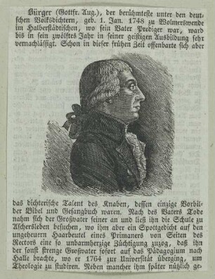 Bildnis des Gottfried August Bürger