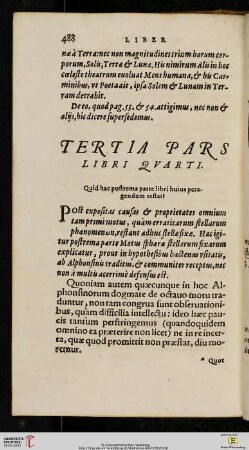 Tertia pars