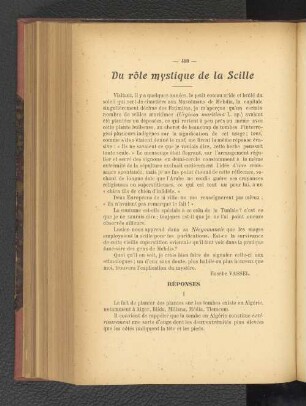 Du role mystique de la Scille.
