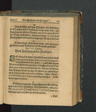 Das XX. Capitul. Von Freyheiten der Prediger.