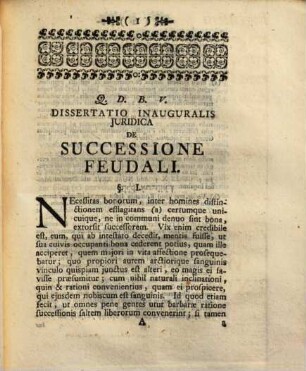 Diss. inaug. iur. de successione feudali