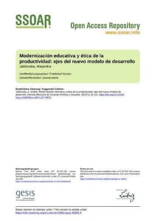 Modernización educativa y ética de la productividad: ejes del nuevo modelo de desarrollo