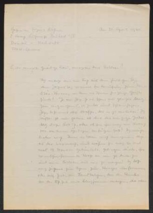 Brief von Erhart Kästner an Margarete Hauptmann und Gerhart Hauptmann