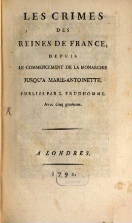Les crimes des reines de France