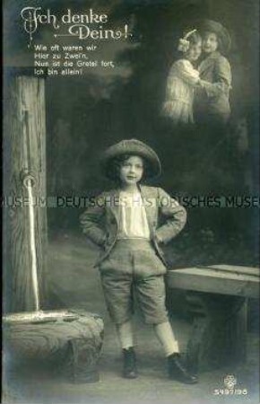 Postkarte mit Kindermotiv und Vers