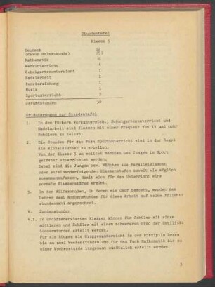 Stundentafel