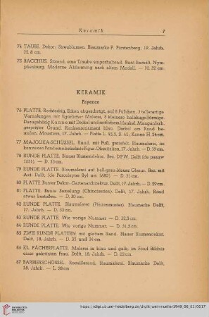 Fayence (Nr. 76 - 169)