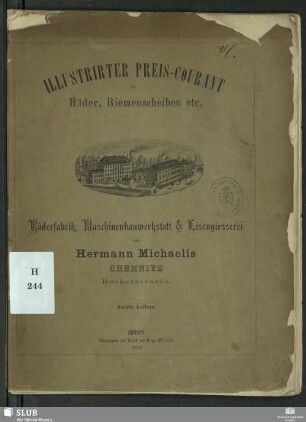 Illustrirter Preis-Courant für Räder, Riemenscheiben etc.