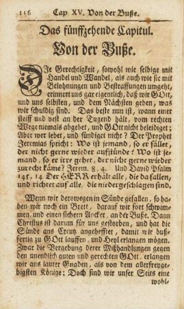 Das fünffzehende Capitul. Von der Buße.