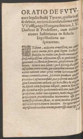 Oratio De Futuro legalis studii Tyrone, qualis is esse debeat ...