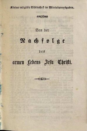 Von der Nachfolge des armen Lebens Jesu Christi