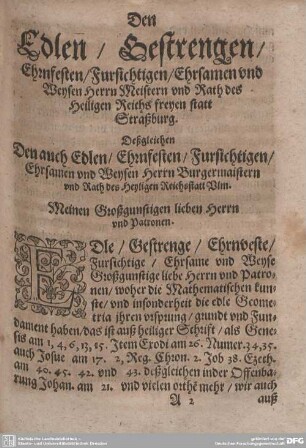 Burgermeister und Rath des Heyligen Reichs Statt Ulm.