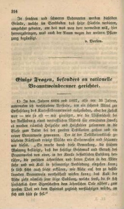 Einige Fragen, besonders an rationelle Branntweinbrenner gerichtet.