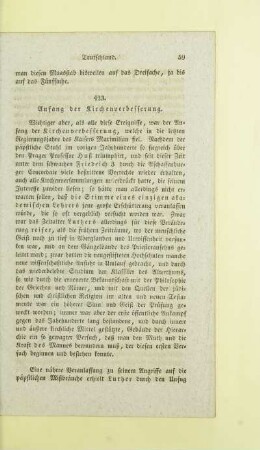 Anfang der Kirchenverbesserung