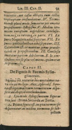 Caput II. De Figuris & Formis Syllogismorum.