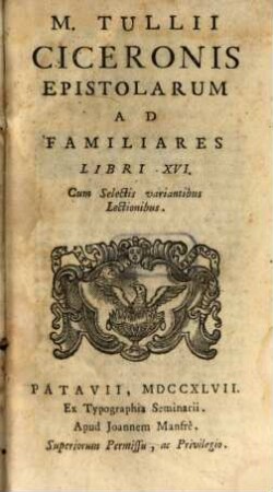 Epistolarum ad familiares libri XVI