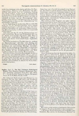 915-917 [Rezension] Sanders, Jack T., The new testament christological hymns