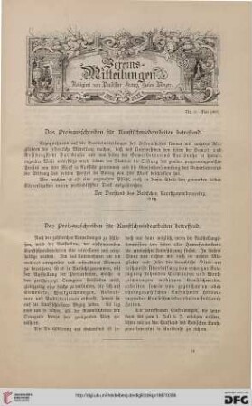 Vereinsmitteilungen Nr. 8 (Mai 1887)