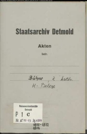 Belegakten zum Heiratsregister der katholischen Gemeinde Bühne, Kreis Warburg (1809, 1811-1813)