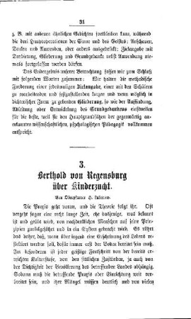 Berthold von Regensburg über Kinderzucht