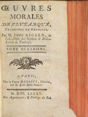 Oeuvres morales de Plutarque, 4