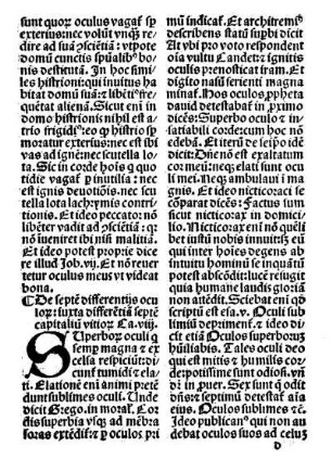 De septē differentiis oculori suxta differētia septē capitaliū [...] Ca. VIII.