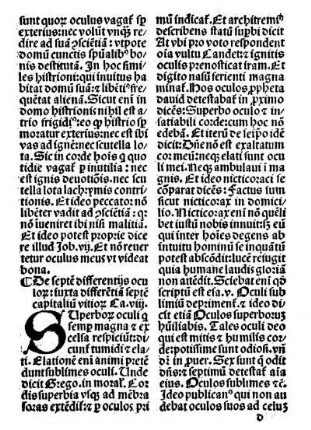 De septē differentiis oculori suxta differētia septē capitaliū [...] Ca. VIII.