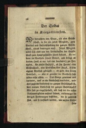 Der Soldat in Kriegsdiensten